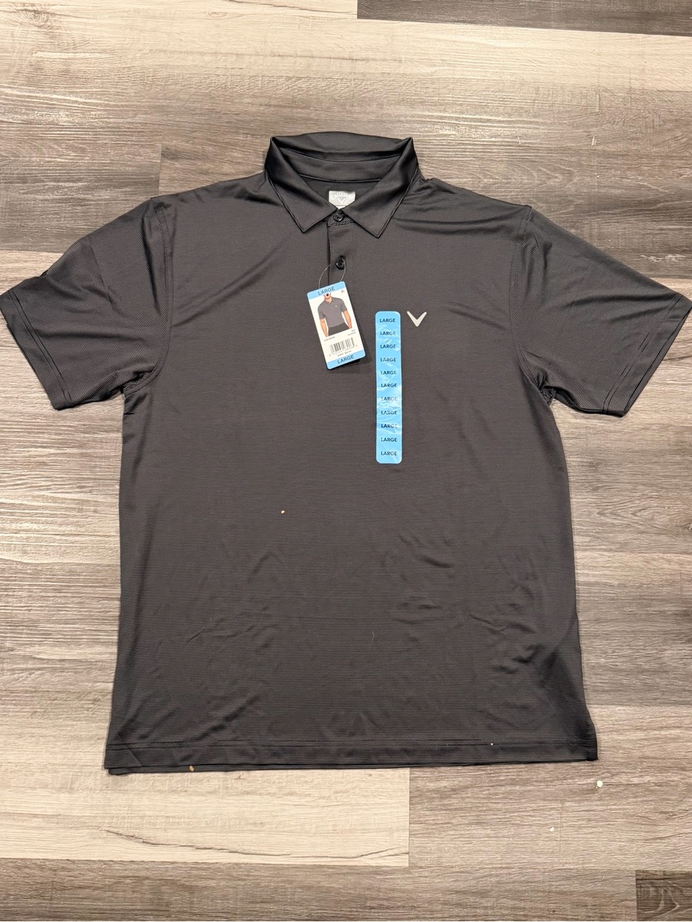 Callaway Men’s Golf Pro Caviar Tee NWT Performance Stretch Black Striped Size L